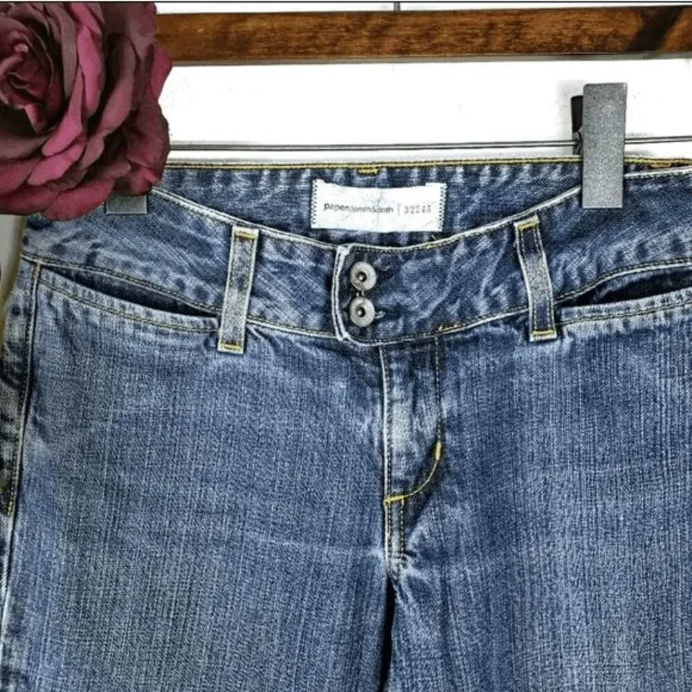Paper Denim & Cloth Women's Medium Wash Low Rise Freighter Cropped Jeans Size 25